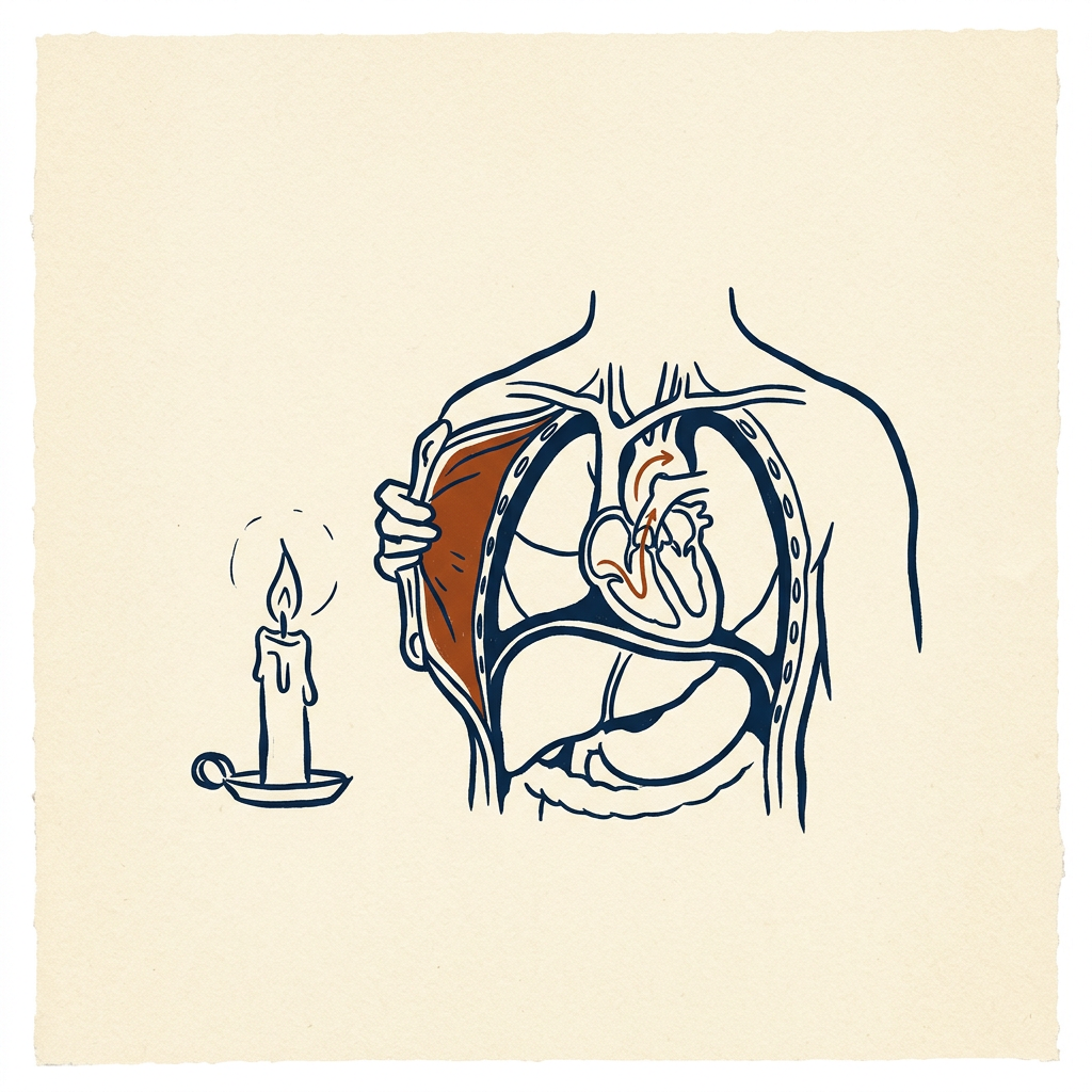 Heart drawn by candle
