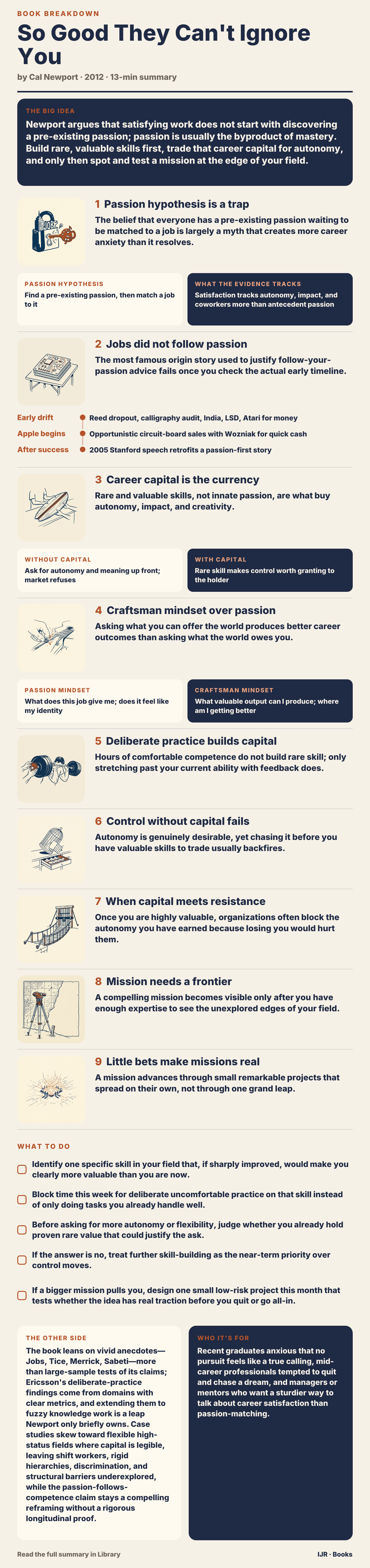 Build rare skills first and passion usually follows later