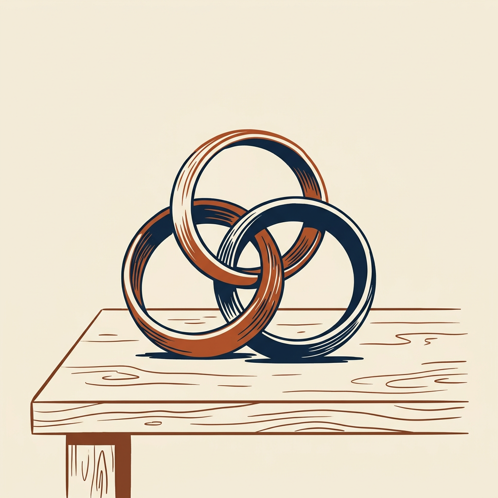 Three interlocking components