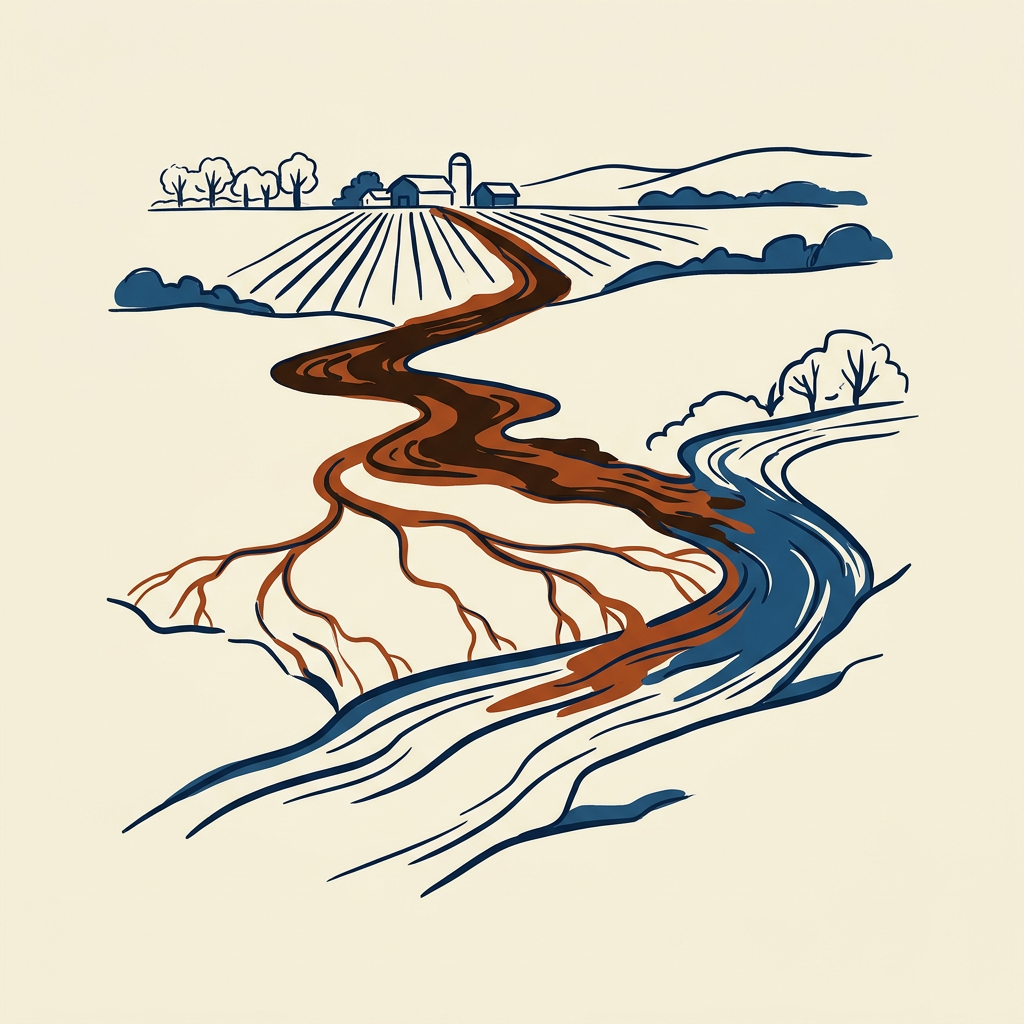 Paths through water and soil
