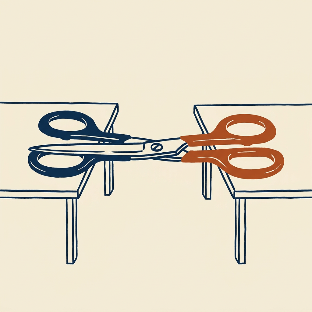 Two labs, one scissors