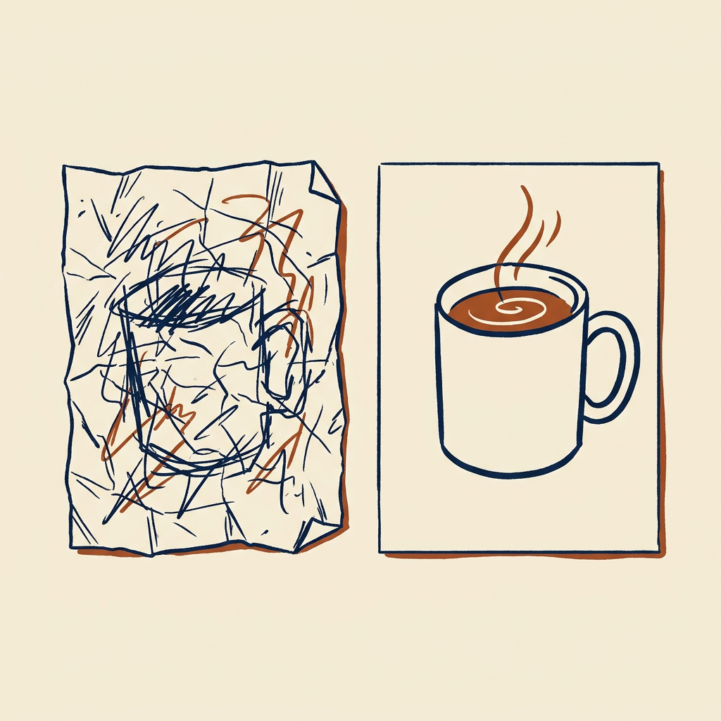 Rough drafts over perfect images