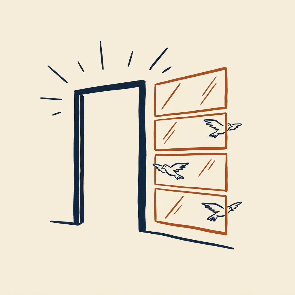 Open door, not glass