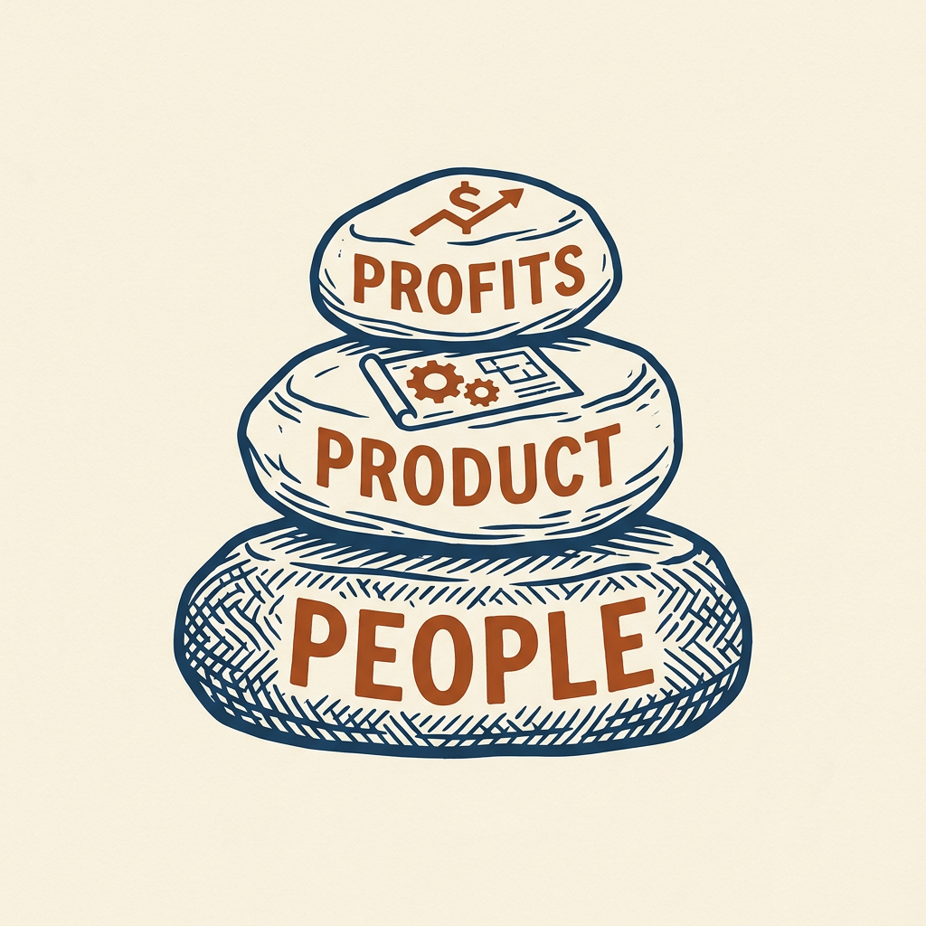 People, product, then profits