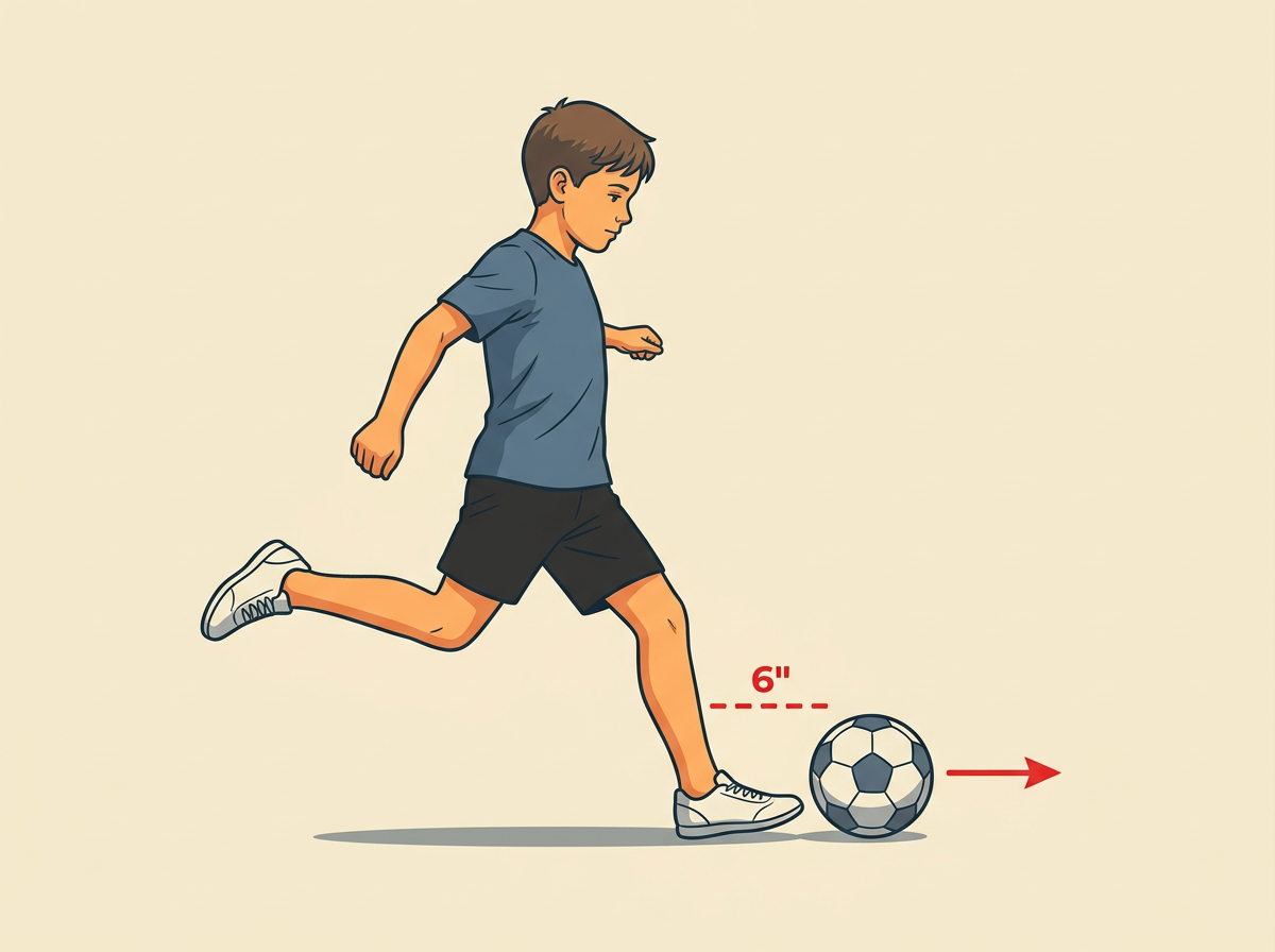 2: STEP in with your non-kicking foot and plant it six inches beside the ball.