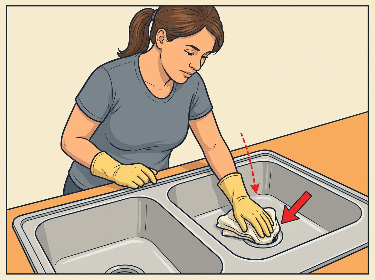 3: SEAL the second basin or dishwasher opening with the wet rag pressed flat.