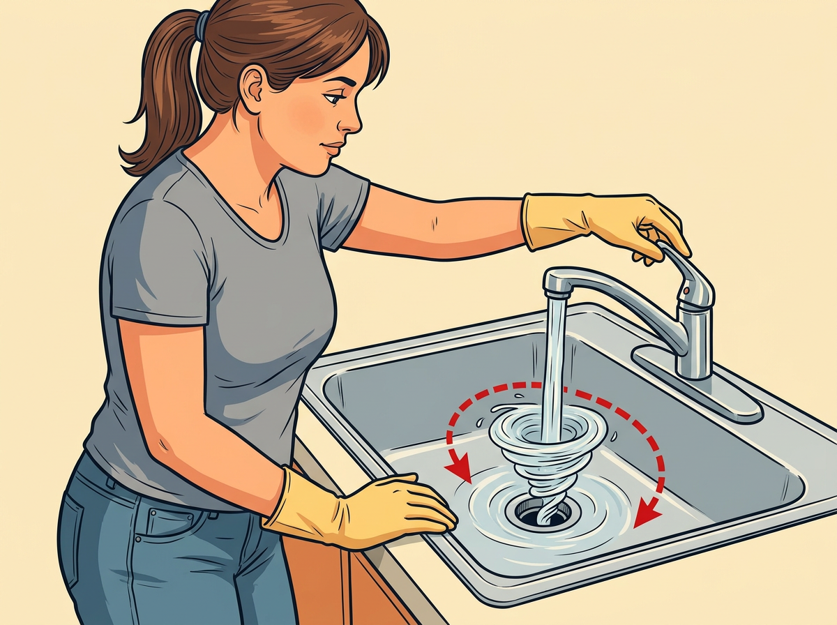 7: RUN hot tap water for sixty seconds while you watch the basin empty.