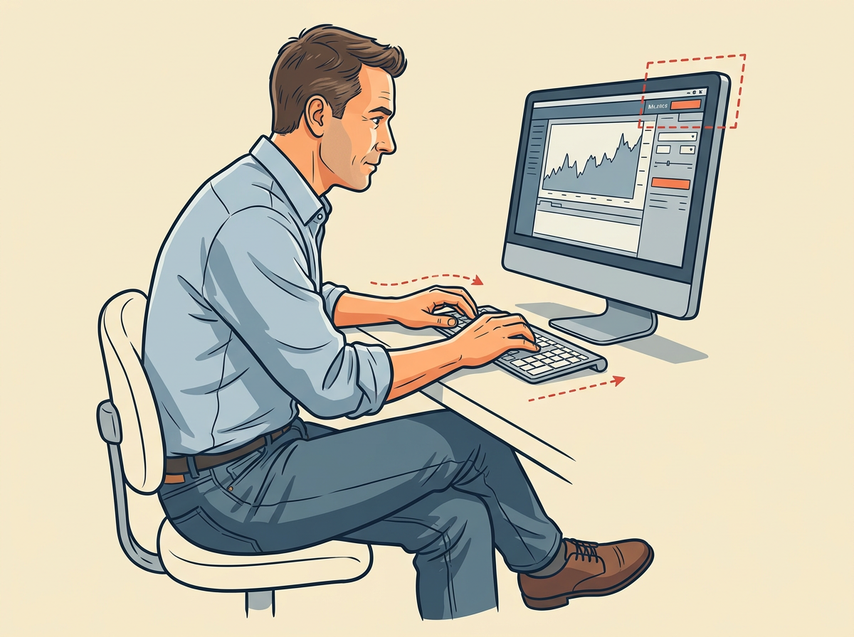 1: OPEN your brokerage on the laptop and sign in until the main portfolio balance line is visible.
