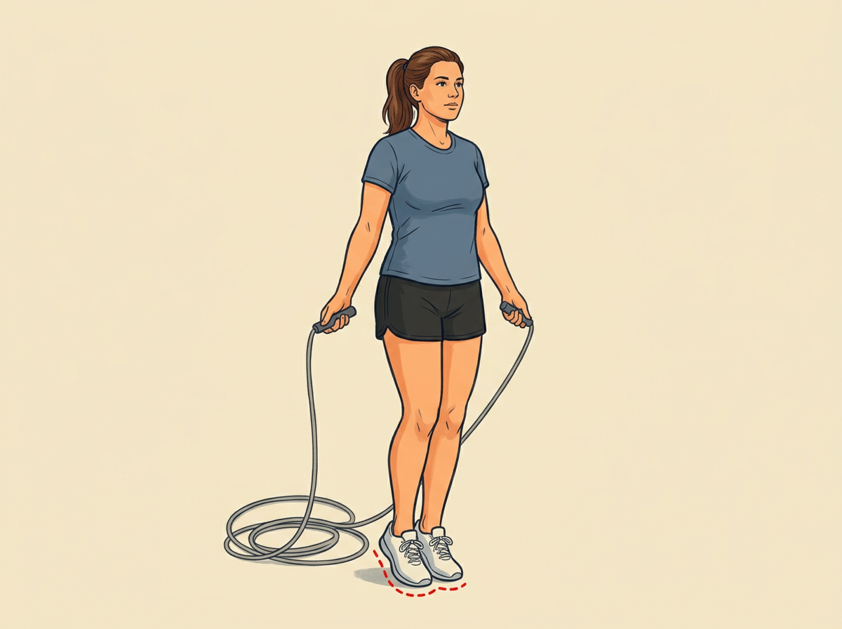 PLACE your feet together under your hips, knees soft, and weight on the balls of your feet.