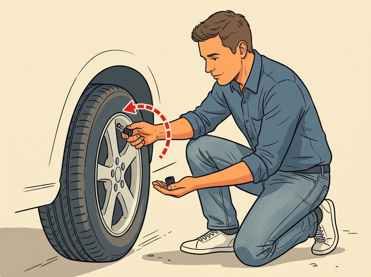 3: REMOVE the valve cap by twisting it counter-clockwise.