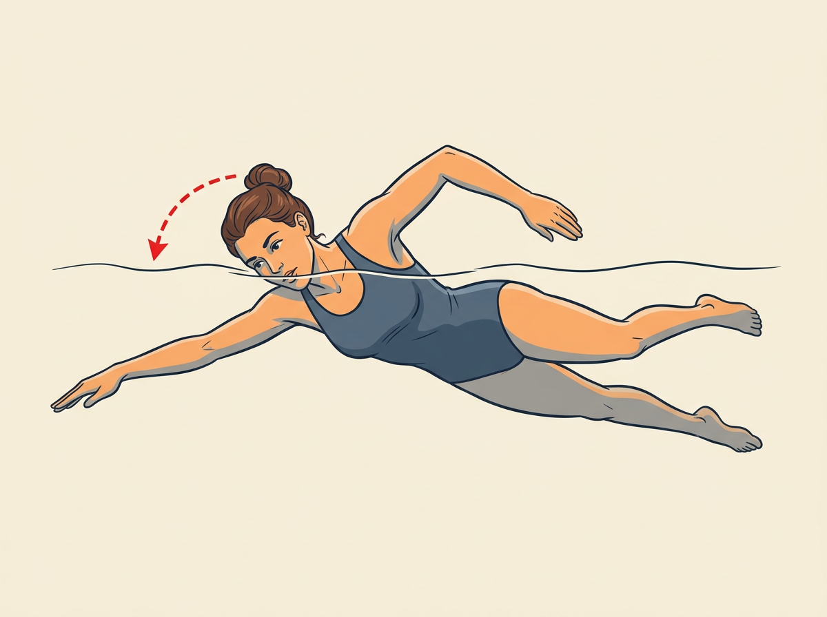 ROLL the head with the body so the mouth clears just above water on the pulling side.