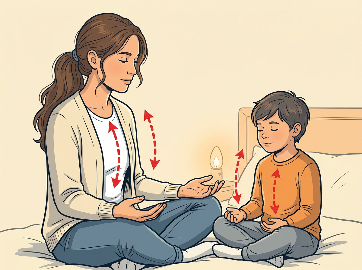 3: BREATHE in and out three times with them before any prayer words.