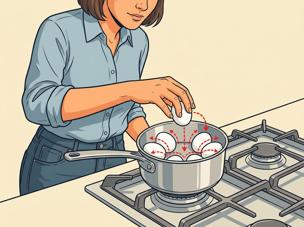 1: PLACE the eggs in a single layer on the bottom of the saucepan.