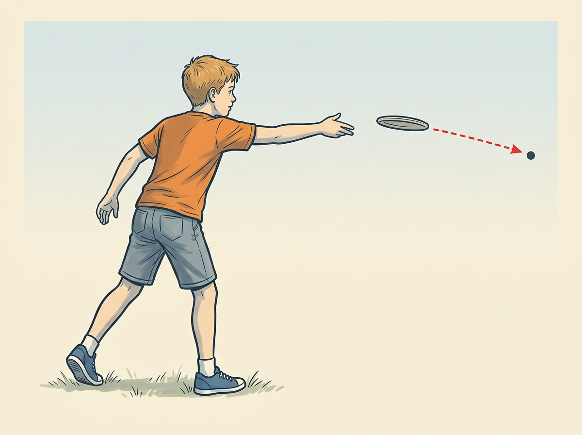 FOLLOW through with the arm stretched out toward the target.