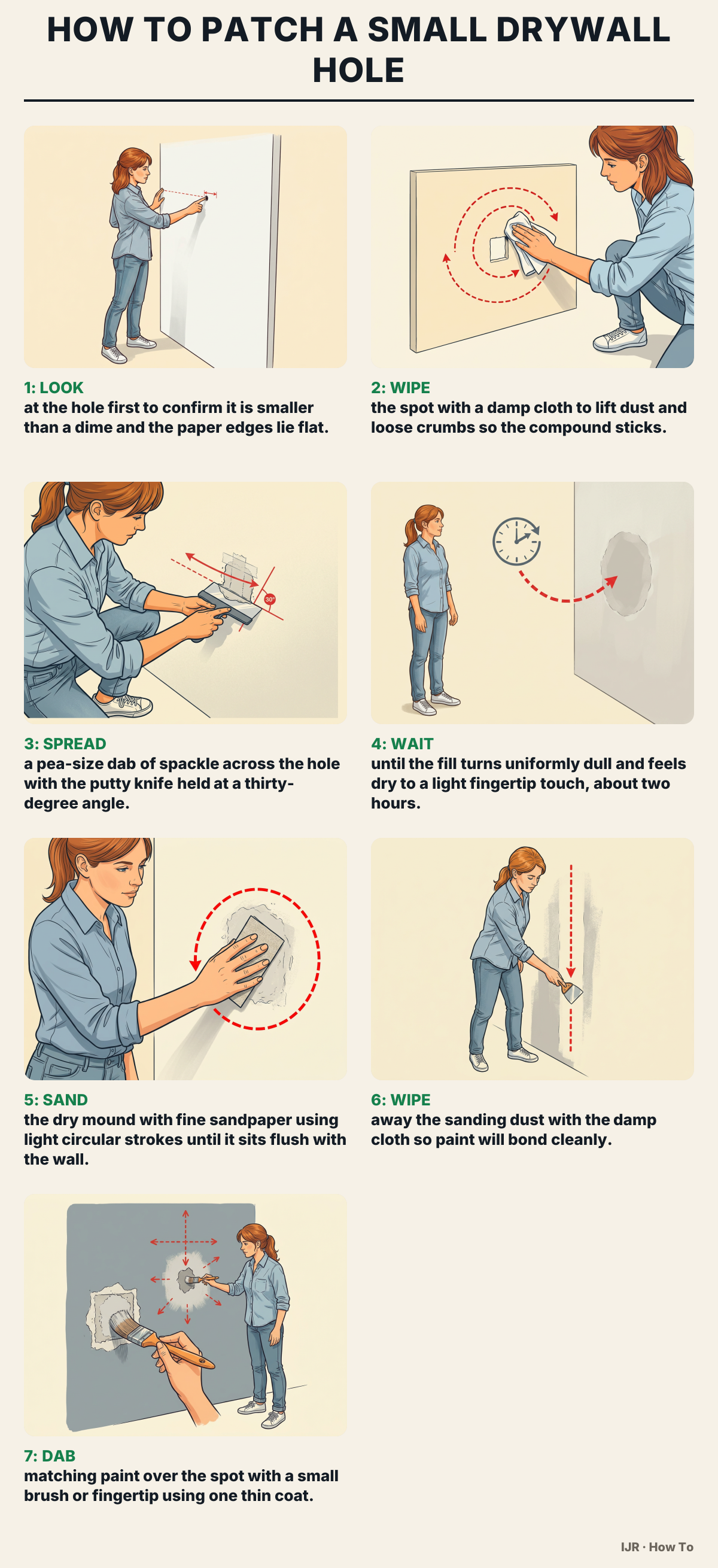 How to patch a small drywall hole