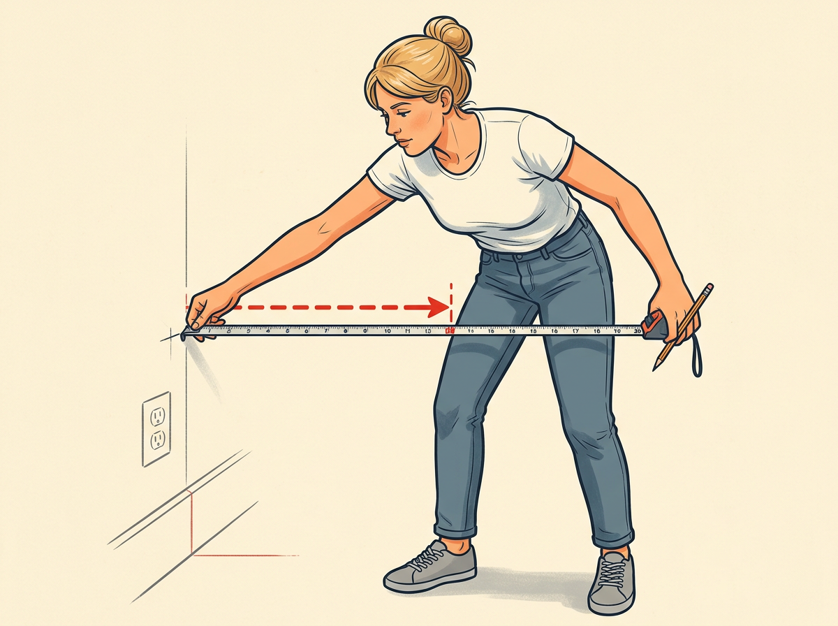 2: MEASURE sixteen inches from the stud-side mark along the wall.
