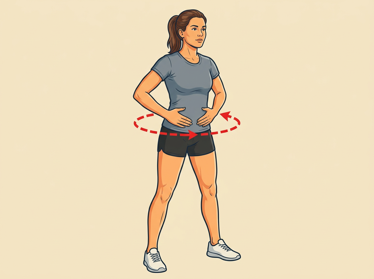 2: BRACE your midsection by inhaling deeply and tightening as if preparing for a light poke to the stomach.