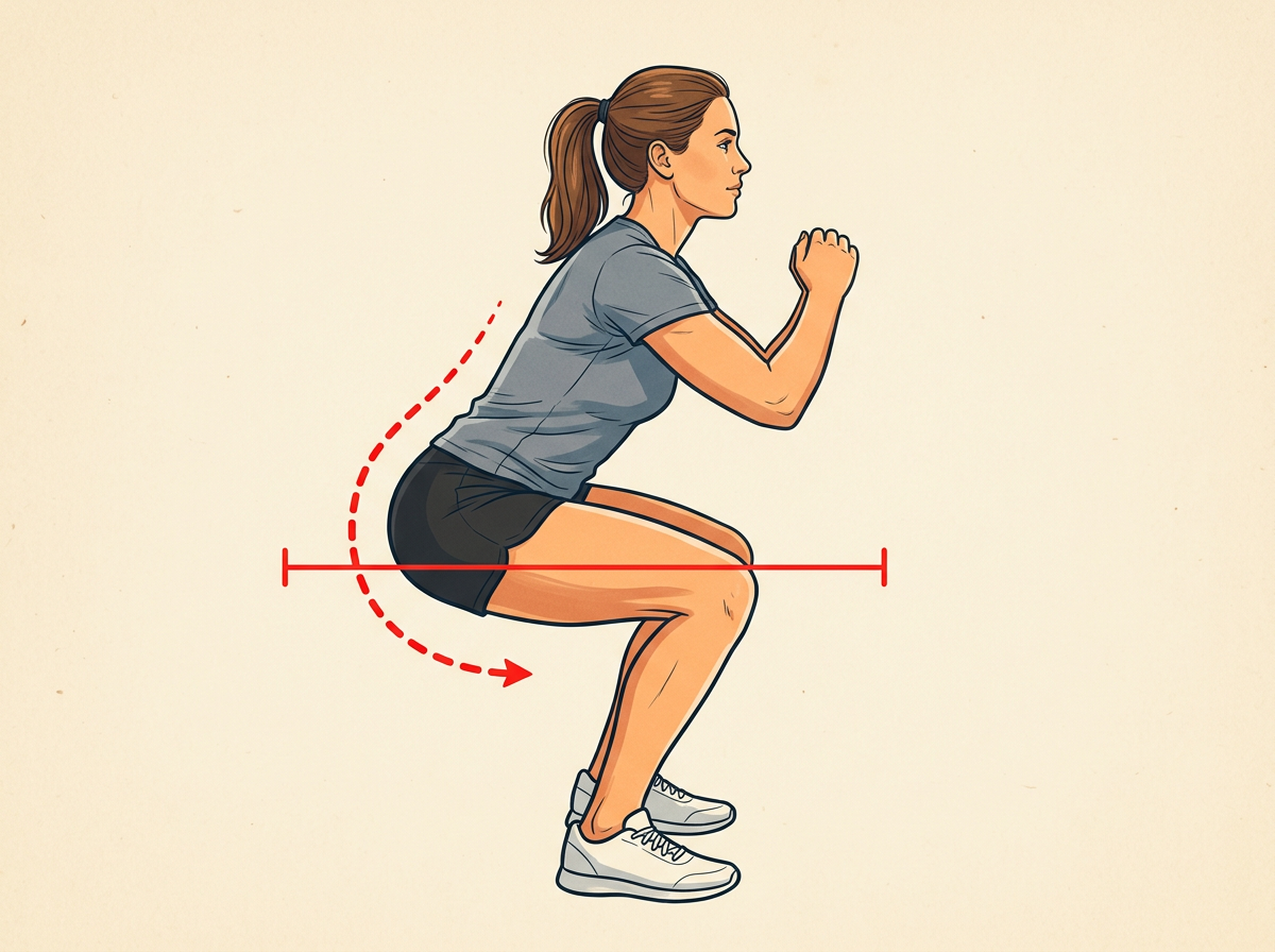 3: LOWER your hips back and down as though sitting into a chair just behind you.