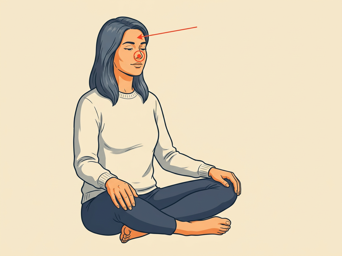 6: NOTICE the spot where the breath is clearest and stay with that single point.