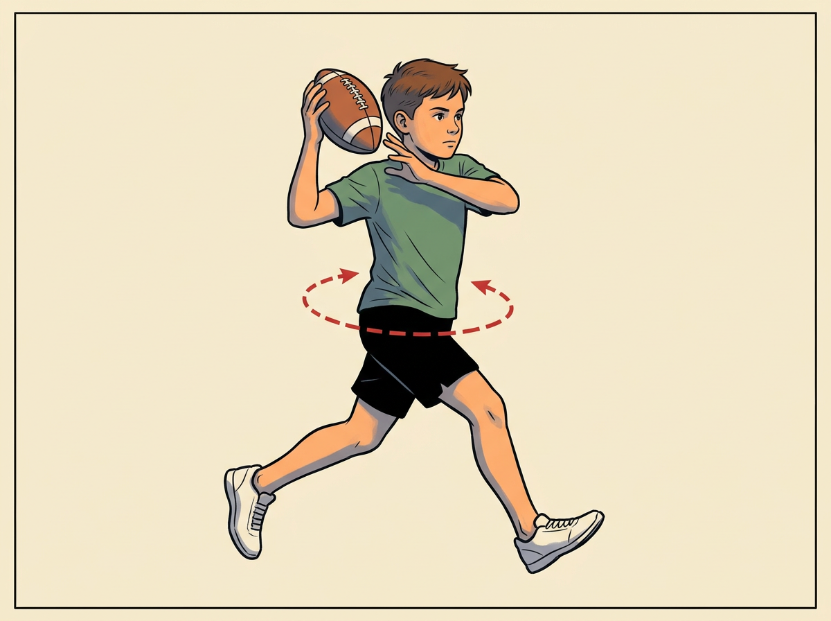 STEP forward onto your front foot while you start turning your hips.