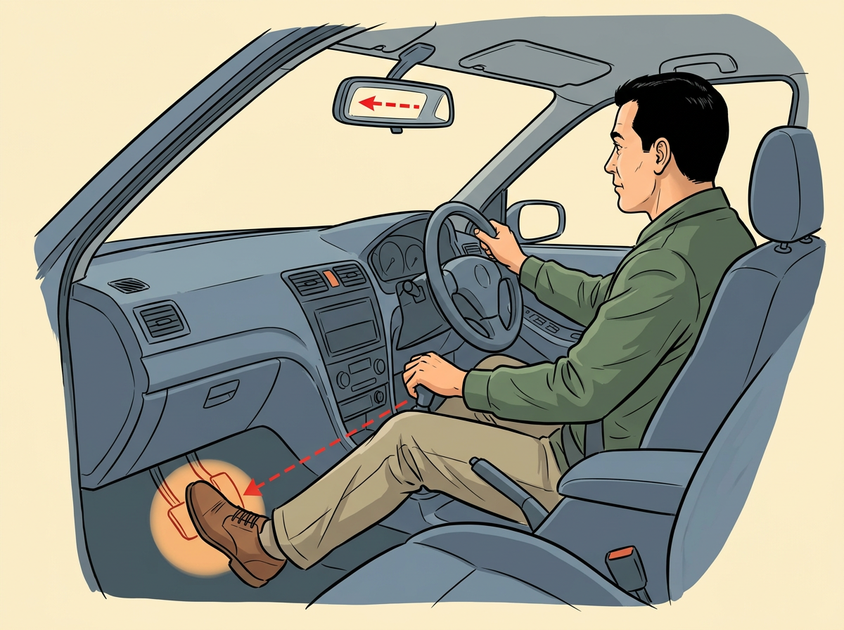 2: SHIFT into reverse with your foot firm on the brake.