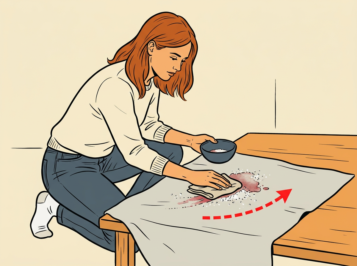 4: BRUSH the spent salt off into a bowl or trash with a dry cloth or soft brush.