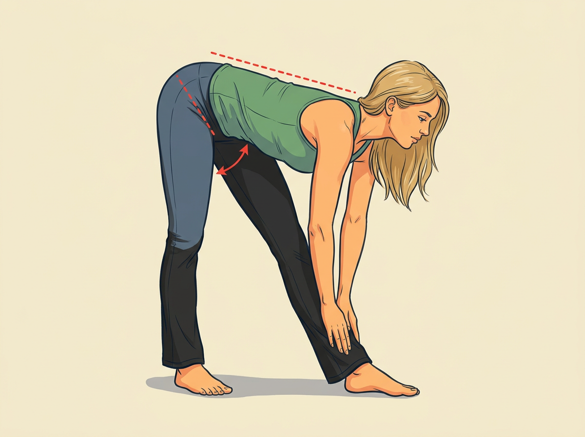 3: HINGE forward at the hips over the front leg while the spine stays long.