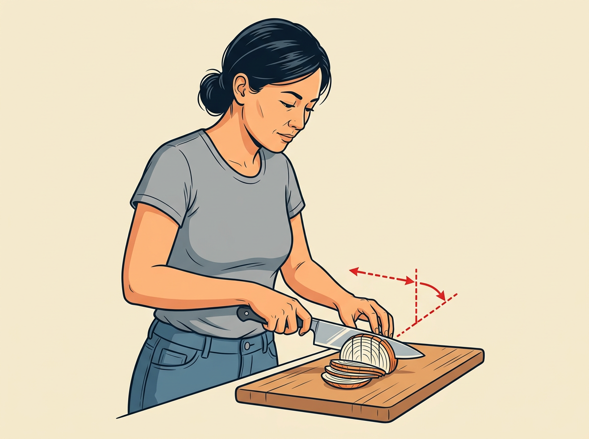 5: CUT one or two level slits parallel to the board, stopping before the root: keep the blade flat at mid height.