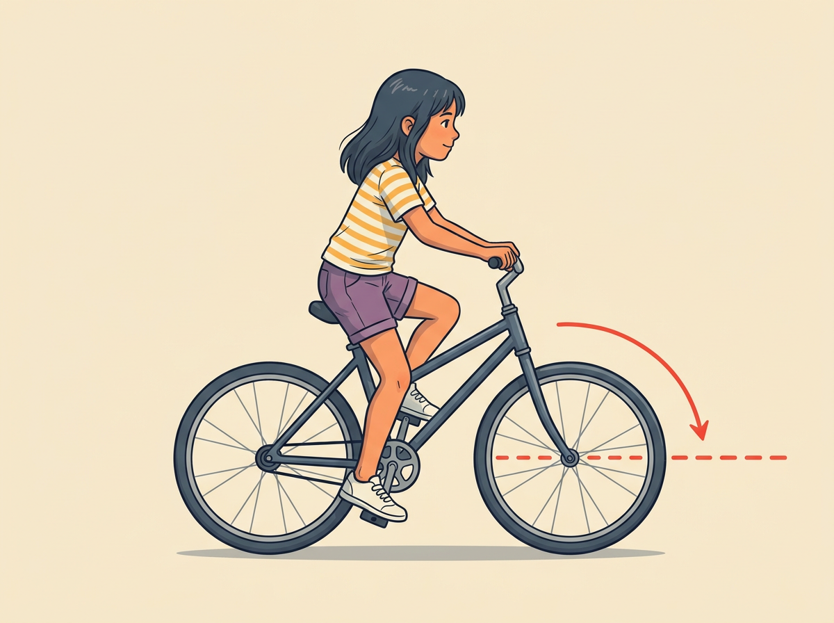 3: SCOOT forward in short pushes: walk the bike five to ten feet, then lift both feet for a brief free roll.