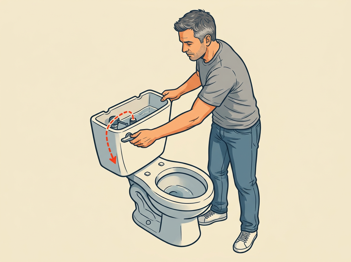 3: FLUSH and hold the handle down until the tank empties.