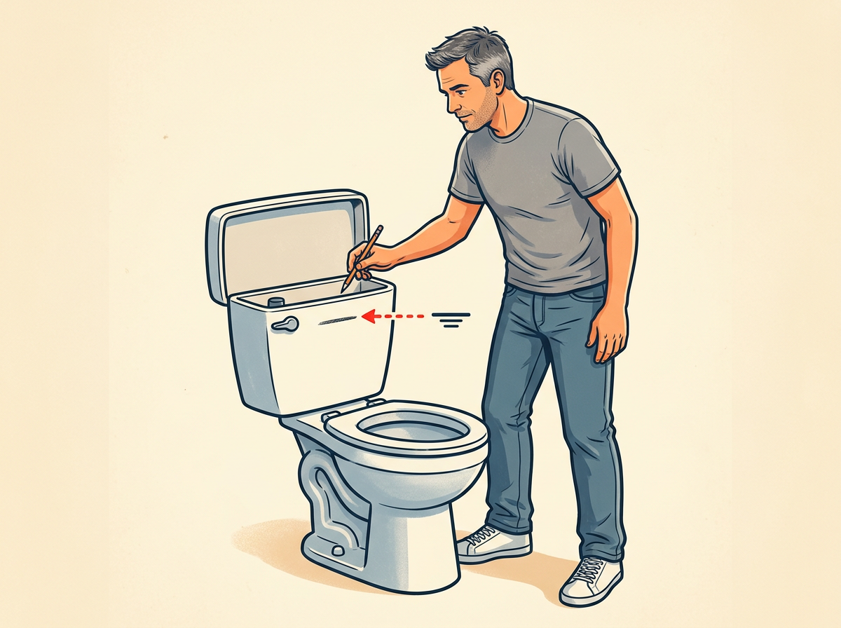 7: TEST with two full flushes and a two-minute watch on the water line.
