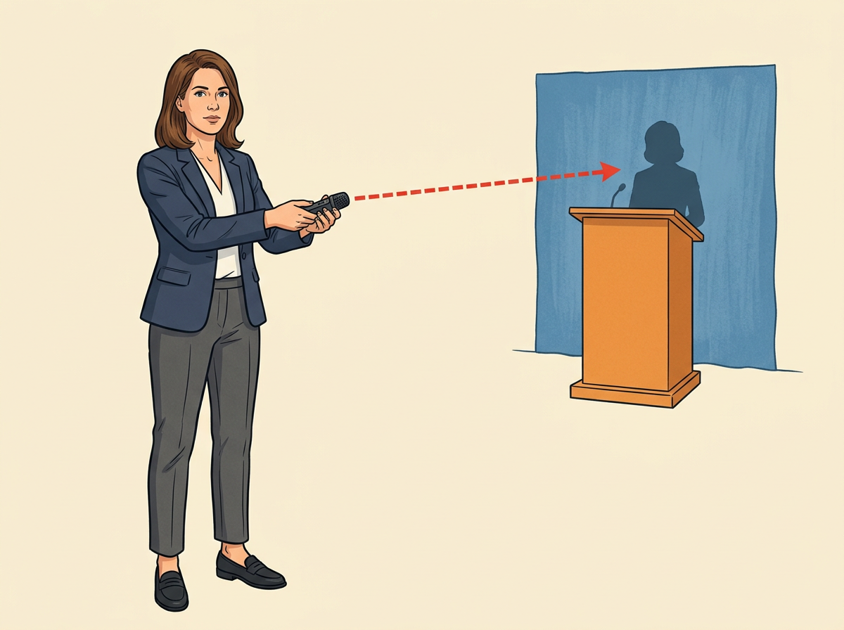 4: HOLD your recorder at chest height pointed at the podium the moment the press secretary steps to the microphones.