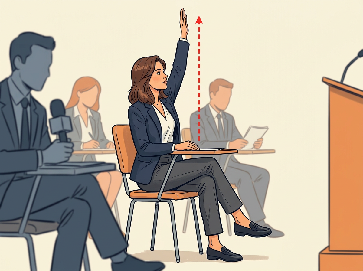 5: RAISE your hand straight up only after the press secretary finishes the opening statement and calls for questions.