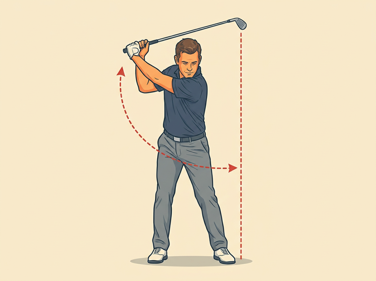 4: RAISE the club back by turning the shoulders until the lead arm sits parallel to the ground.