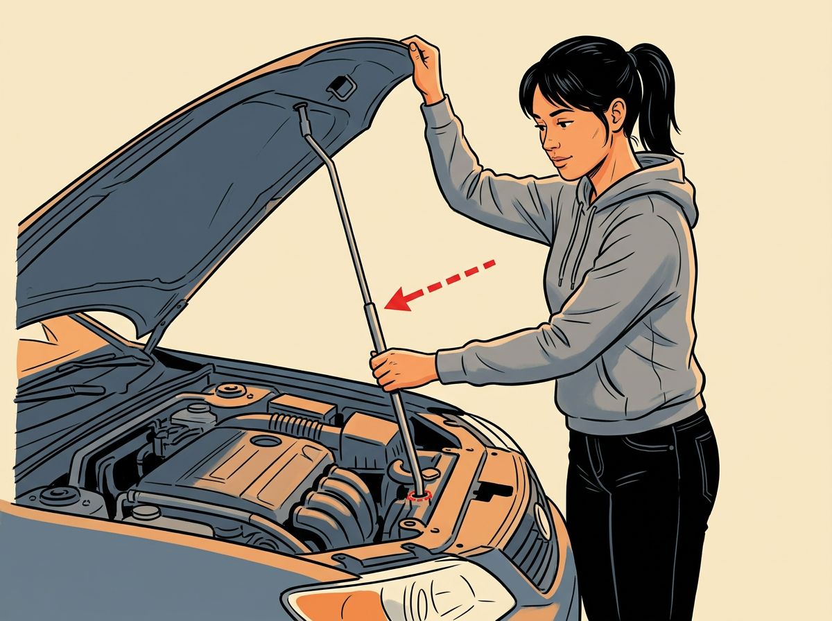 3: RAISE the hood after releasing the cabin latch then the front safety catch.