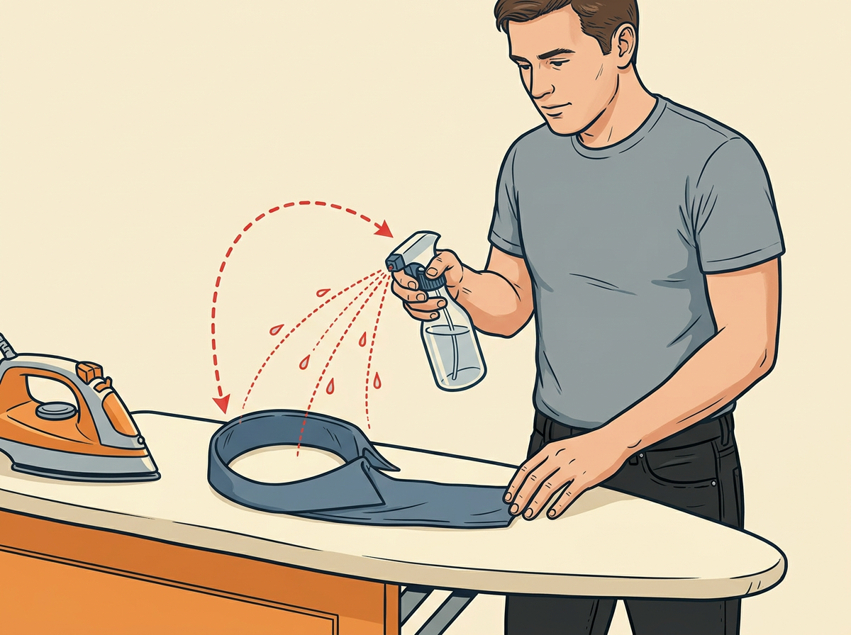 PLACE the open collar face down and mist it with three sprays from six inches.