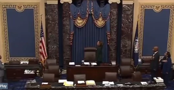 Harris Sparks Reaction After She ‘Botched’ the Pledge of Allegiance