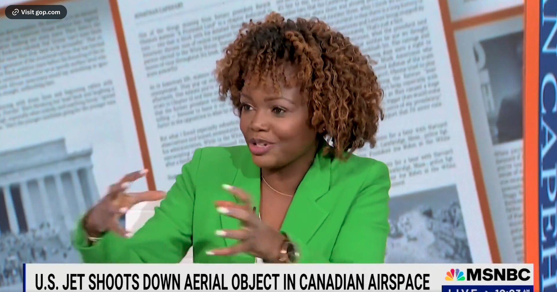 Karine Jean-Pierre Roasted Over ‘Brutal’ 20-Second Explanation of Why the US Shot Down Object Over Canada