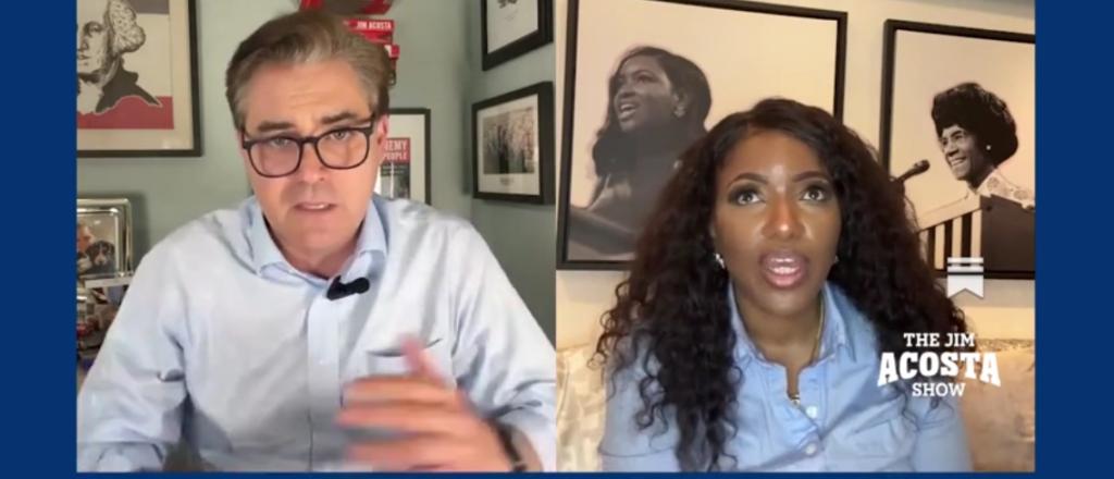 Jim Acosta, Jasmine Crockett Baselessly Petrified Trump Will Throw Her In The Slammer