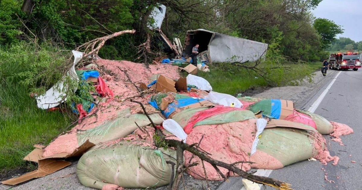 Driver Facing Citations after Semi-Truck Overturns, Spilling 7 Tons of Hot Dog Filler across Interstate