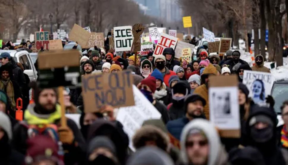 Demonstrations Take Place In Minneapolis Following ICE Involved Shooting