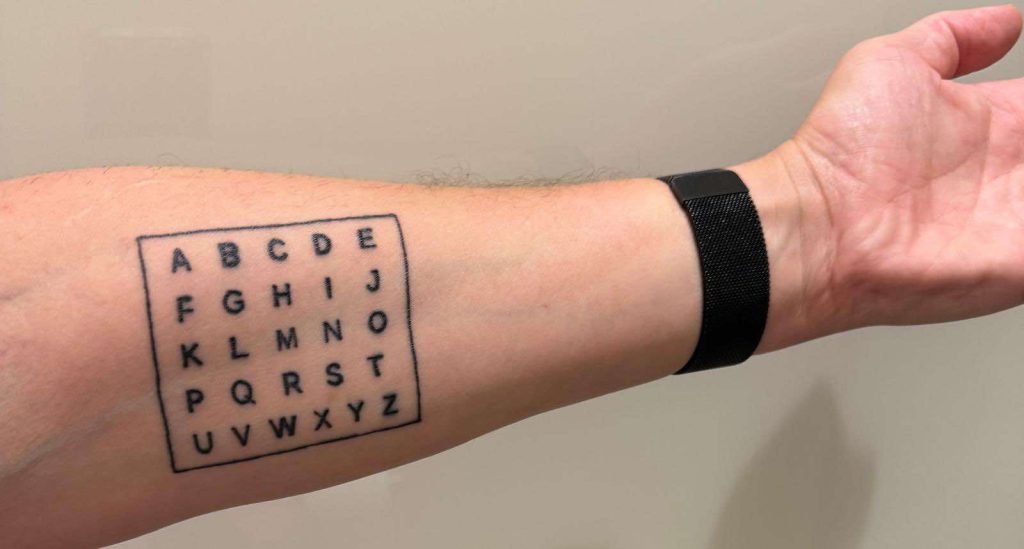 Father Tattoos Alphabet On Arm For Autistic Son’s Communication Backup
