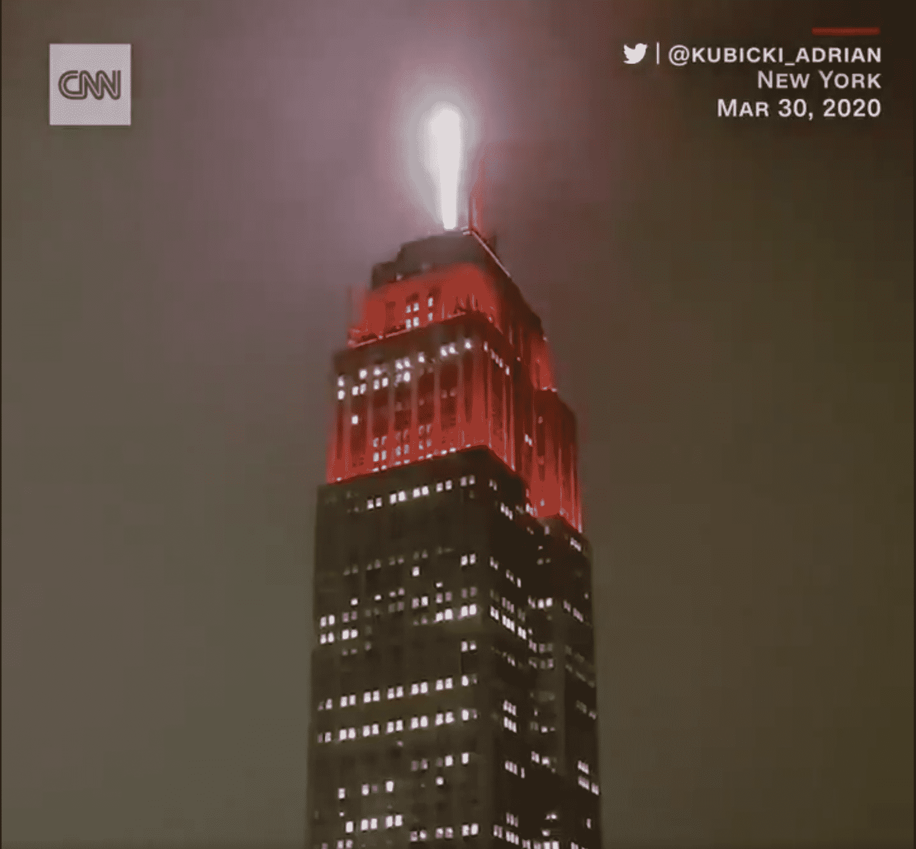 Empire State Building Flashes Siren-Like Colors to Pay Tribute to Those on the Front Line