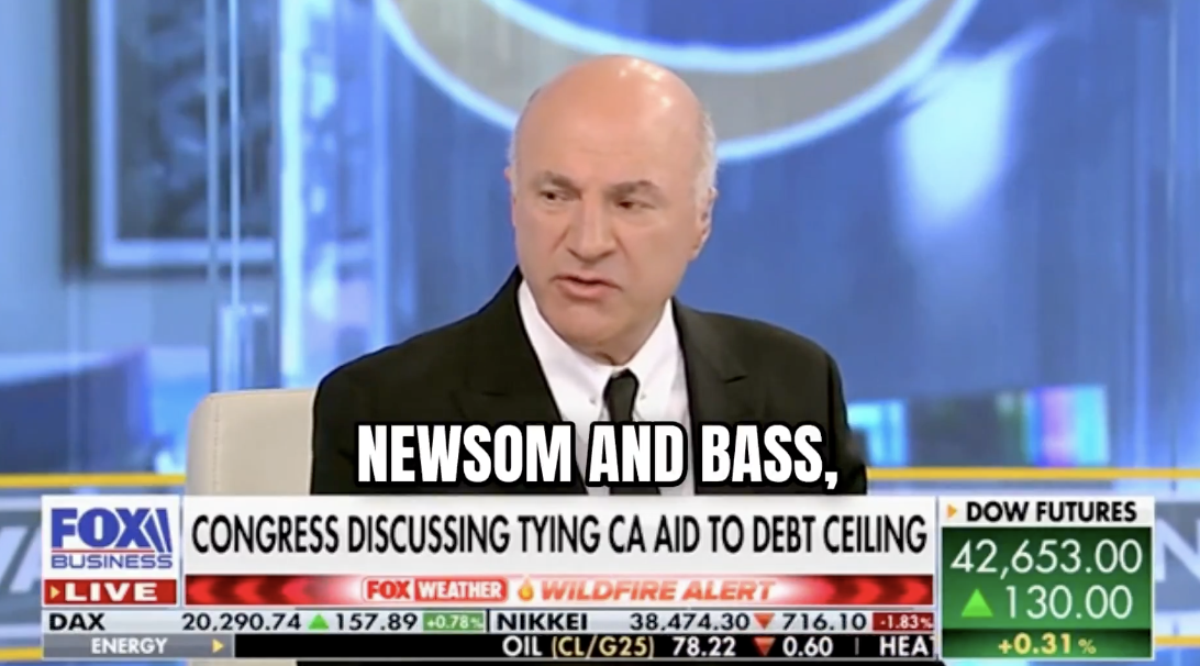 Kevin O’Leary Suggests Withholding Aid to California Until Newsom, Bass Are ‘Whacked’ From Office