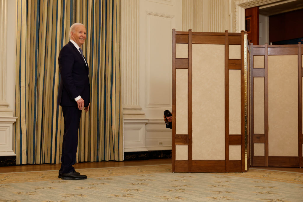 Watch: Biden Smiles When Asked About Trump Labeling Himself a Political Prisoner