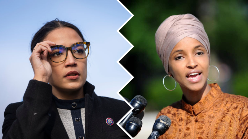 Watch: AOC, Ilhan Omar Appear to Pretend to Be Handcuffed At Abortion Protest