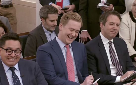 Video: Press Room Erupts with Laughter After They Hear What Peter Doocy Calls Joe Biden