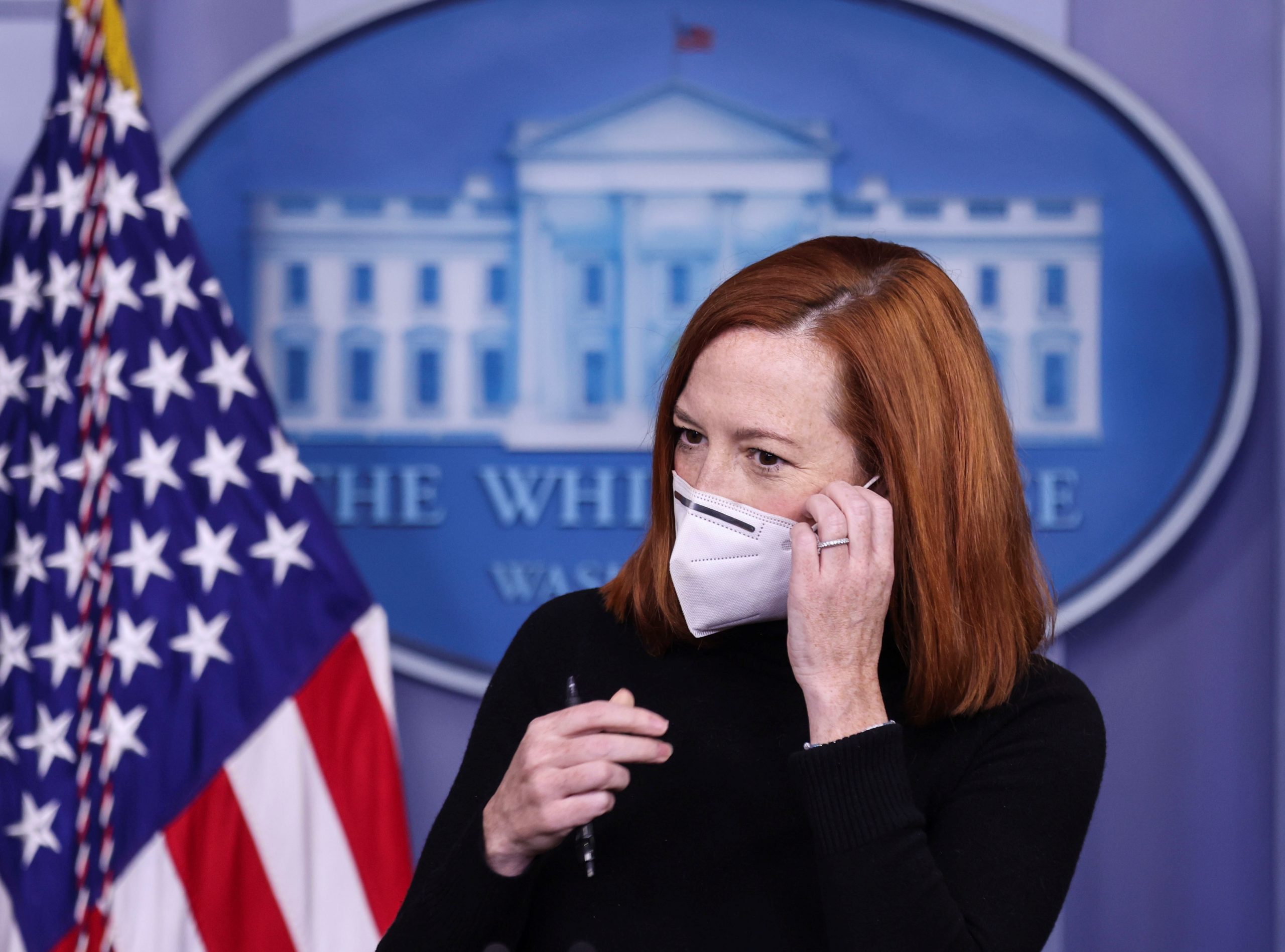 Psaki Explains Why Biden Wore a Mask During Zoom Call With World Leaders