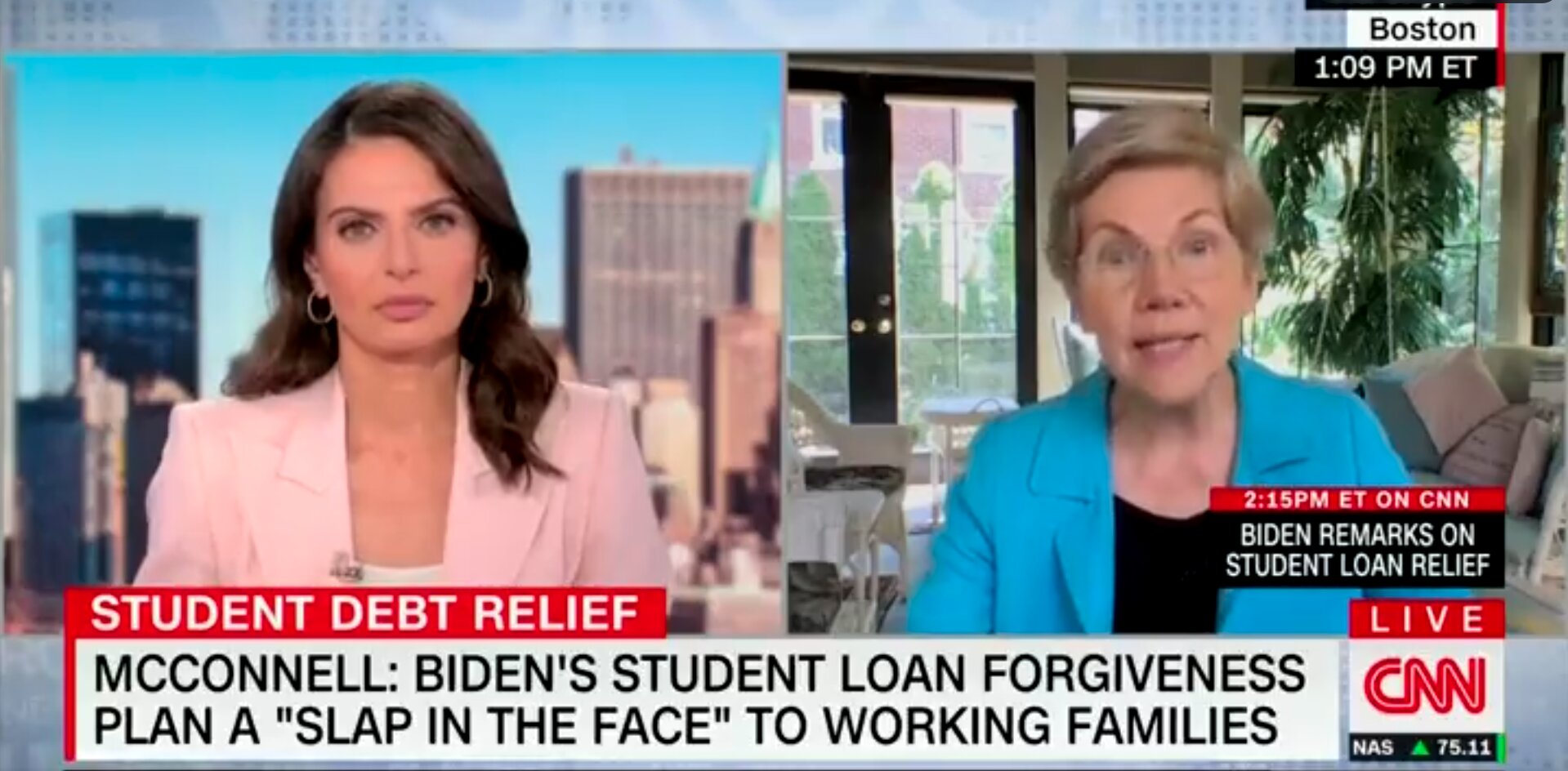 Watch: Warren Given Another Chance to Address Americans Who Paid Off Their Student Loans As Biden Cancels Student Debt