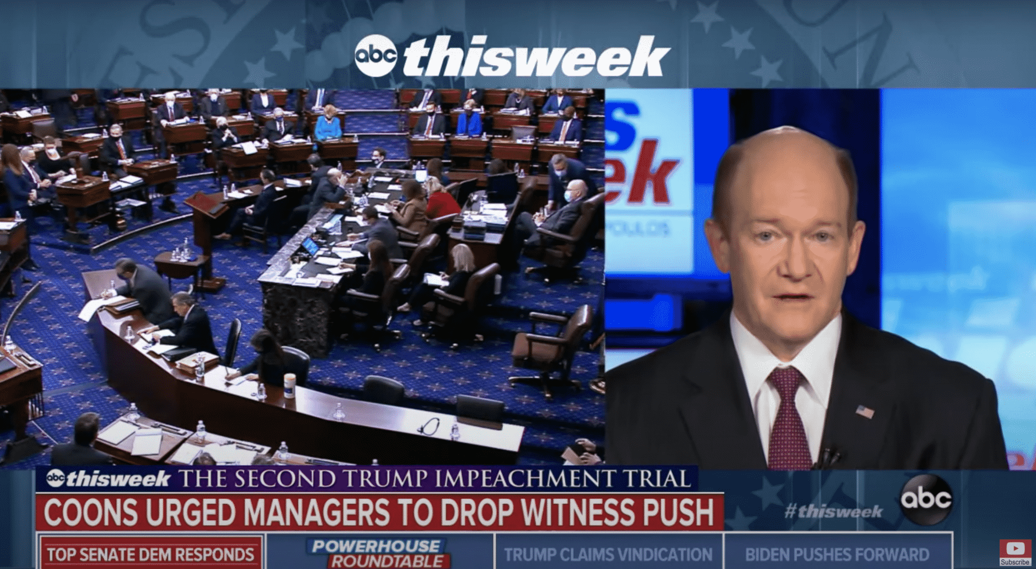 Coons Points To McConnell as the Reason for Trump’s Acquittal